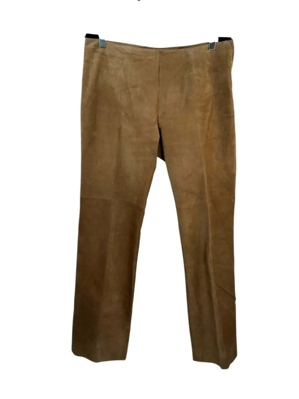 Danier Genuine Tan Suede Leather Pants 10 Straight Leg 70s Boho Luxe Tailored